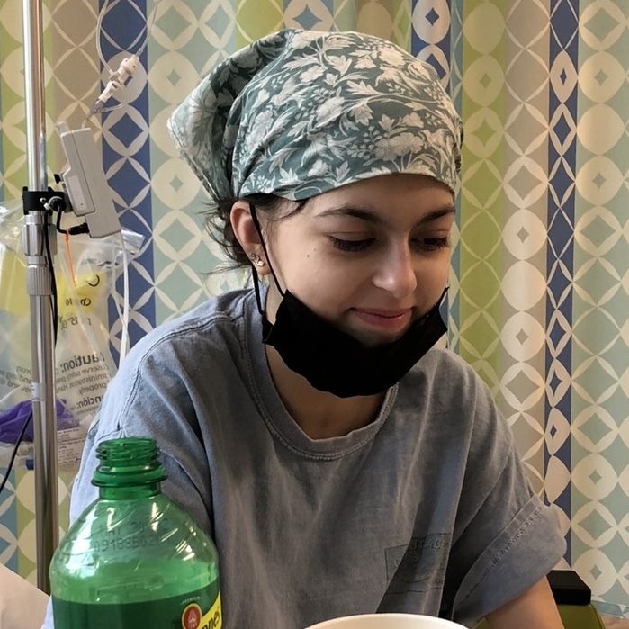 Graduating senior Emma Grey Hooper receives treatment at the hospital